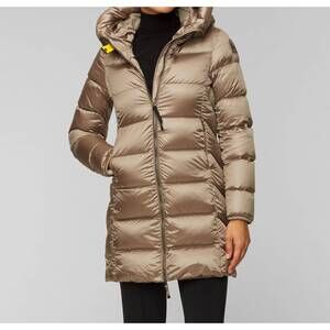 NEW PARAJUMPERS marion down coat in brown
